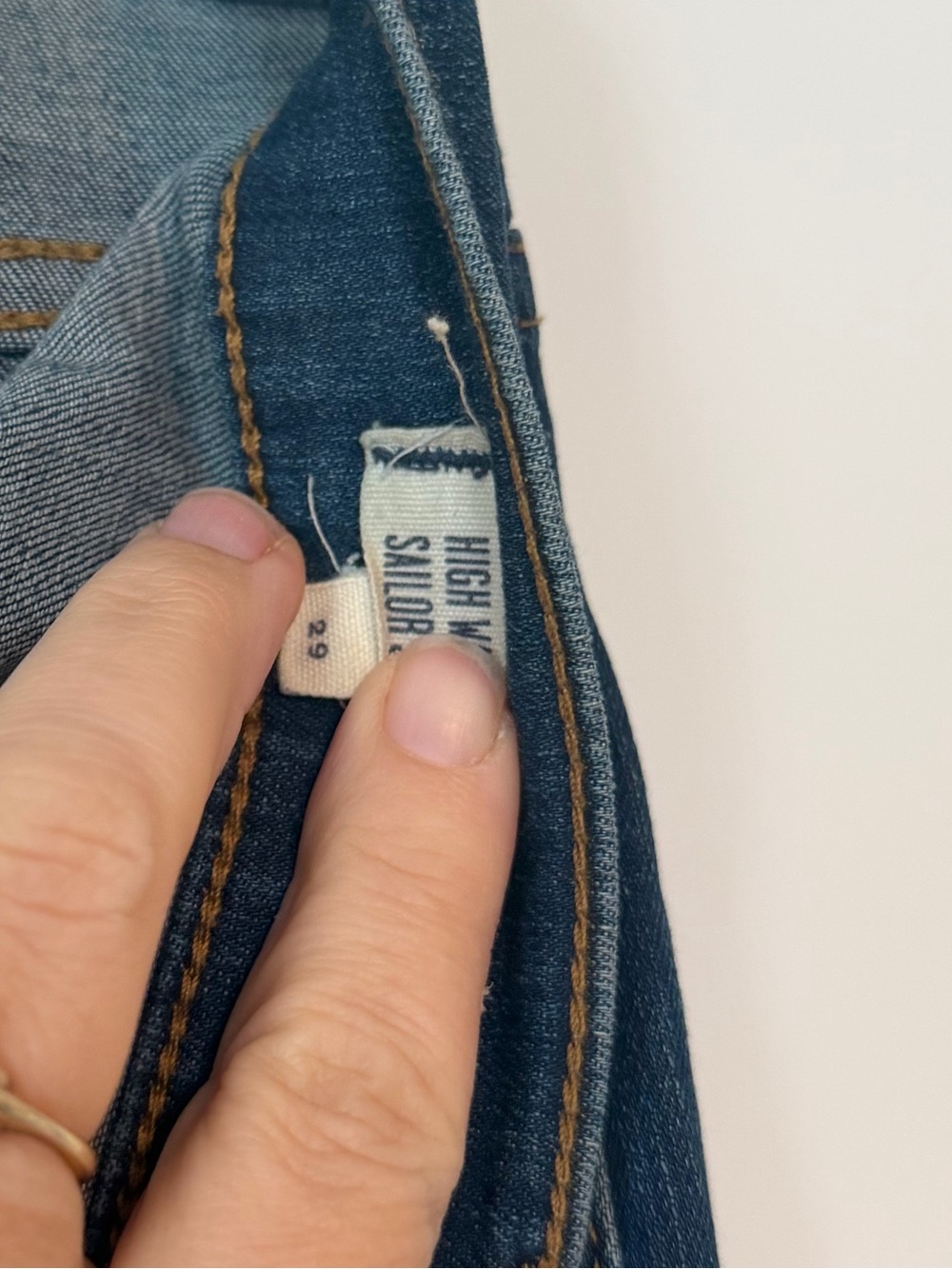 Madewell high rise sailor Jeans in Medium Blue Denim - Picture 4 of 4
